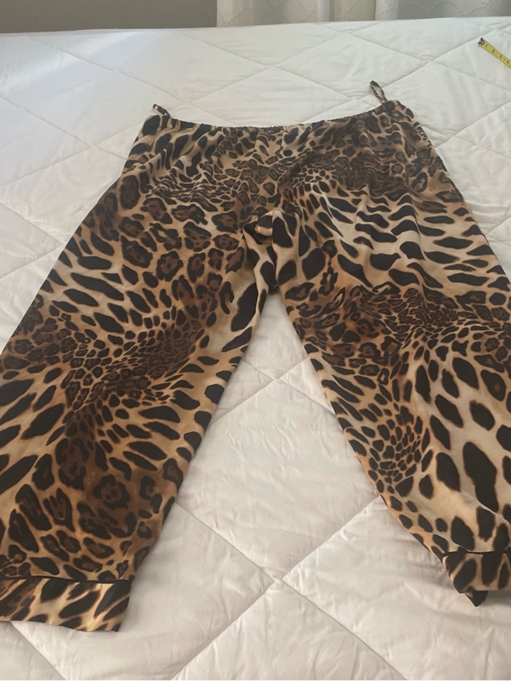 NATORI Leopard Print Satin Pajama Set - Brown & Black L - $40 - Picture 5 of 9